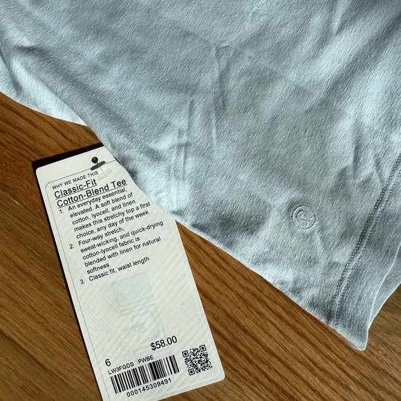NWT lululemon cotton tee powder blue size 6 - Picture 5 of 5